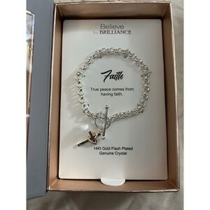 Believe‎ by Brilliance Faith Cross Charm Bracelet.